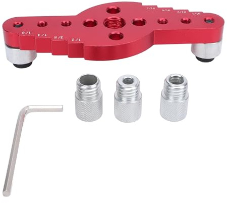Fafeicy 5 Pezzi Set Dowel Jig, Lega di Alluminio 2 in 1 Localizzatore di Dowelling in Legno con Scribra Centrale