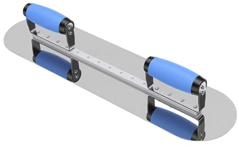 Asixxsix Truelle à Plâtre, Outil de Plâtrage Professionnel à Double Poignée en Acier Inoxydable avec Prise en Main Confortable, Truelle pour le Plâtrage du Béton, les Revêtements