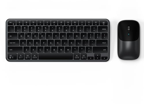Satechi Combo Clavier et Souris sans Fil Slim CEX1, QWERTY US, Noir | Distribution Américaine, Bluetooth multi-appareils, récepteur USB-C, pour Mac, Windows et plus