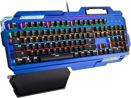 WOMGKDA Tastiera Meccanica Cablata USB 104 Tasti, Effetto Retroilluminationato, per Ufficio e Gaming PC