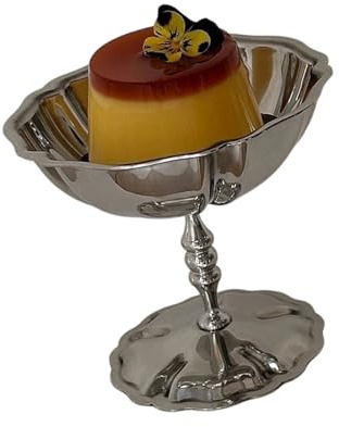 Kaeltsyn Calice da dessert con piede in acciaio inossidabile per uso alimentare per servire budini e bevande gelato Coppa multiuso con stelo in acciaio inossidabile