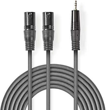 NEDIS Câble Audio XLR 2X XLR D et 3 Broches mâle 3,5 mm