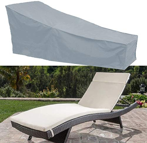 Silvotek Housse Chaise Longue Jardin - Étanche Housse pour transat de Jardin avec matériau 210D Durable, bache Salon de Jardin Housse de Bain de Soleil – (Taille 208 cm L x 76 cm W x 78 cm H)