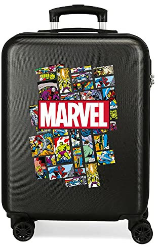Marvel Avengers Handgepäck schwarz 38x55x20 cm Starres ABS seitliches Zahlenschloss 34L 2,6kgs 4 Doppelräder Handgepäck