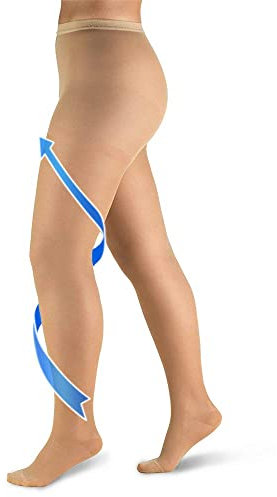 Medizinische Kompressionsstrumpfhose Damen & Herren mit Kompression 20-30 mmHg Design mit Gradientenkompression helfen Schwellung Ödem Krampfadern- Fleischfarben - XX-Large