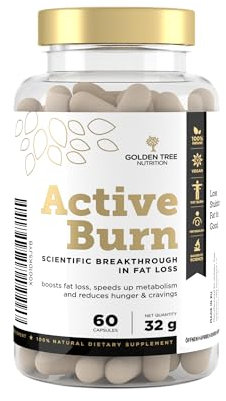 Golden Tree Active Burn 100% natürliches Nahrungsergänzungsmittel zur Gewichtsreduktion und Stoffwechsel-Booster mit grünem Tee, Chrom, Zink, schwarzem Pfeffer, Vitamin C und B6, beschleunigt