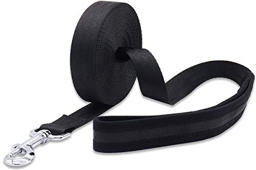 Leeyunbee 5M Lang Hundeleine Trainingsleine, Schleppleine für Hunde mit Metallschnalle und Gepolsterten Griff, Robuste Trainings Leine aus langlebigem Nylon, ideal für Training und Spielen(Schwarz)