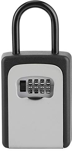 Restokki Key Safe Box Key Lock Box Wall Mounted Aluminum Alloy Household Key Safe Box Password Lock Box