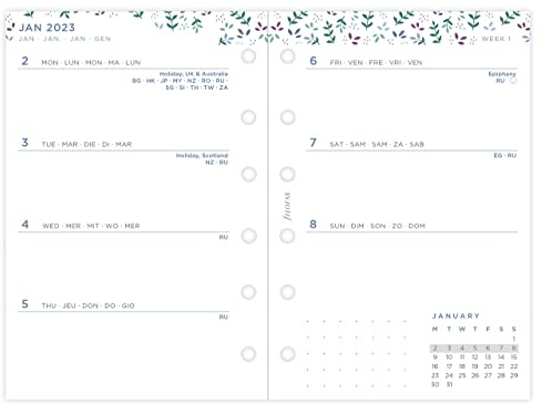 Filofax Pocket Garden Terminplaner 2023, Wochenansicht, 23-68292