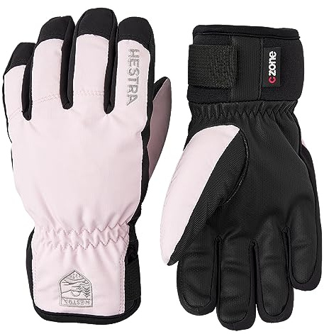 Hestra Ferox Primaloft Junior Glove (Youth 4-13yrs) I Waterproof, Insulated Kids 5-Finger Glove for Skiing, Snowboarding & Playing in The Snow - Pink - 7