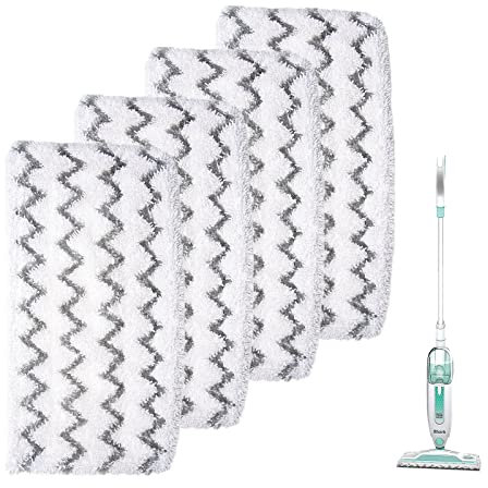 klaqian Steam Mop Pads for Shark S1000 S1000A S1000C S1000WM S1001C Washable Replacement Steamer Mop Pads for All Hard Floors 4 Pack