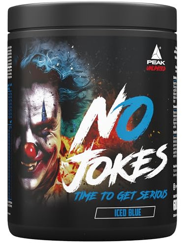 PEAK No Jokes - 600g Geschmack Iced Blue I 30 Portionen I Concentrated Pre Workout Booster mit L-Citrullin, L-Arginin HCl, Koffein und Beta Alanin für Pump und Fokus I vegan
