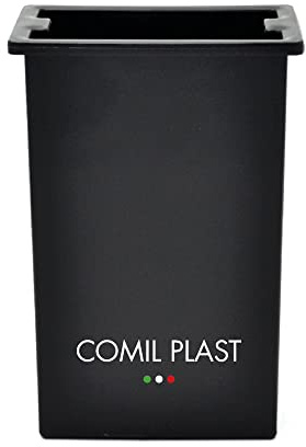 Comill Plast | Portafiori in plastica per Vaso da cimitero Rettangolare Colore Nero, Altezza 16 cm, Lati 10 cm x 6 cm