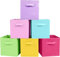 powerking Lot de 6 cubes de rangement pliables en tissu en forme de cube - Couleur arc-en-ciel