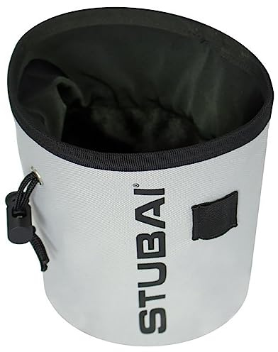 STUBAI Chalk-Bag Chalkbag zum Klettern und Bouldern, Magnesium-Beutel, Kalk-Tasche, Kreidebeutel, Magnesiabeutel grau