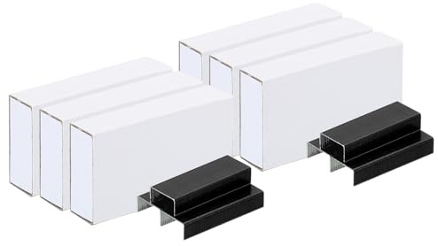 PATIKIL Heftklammern für Büroklammern, 6er Pack (1000 Stück pro Packung) #10 Mini 3/16 Zoll Länge Heftklammern, blockierfrei für Bürobedarf, schwarz