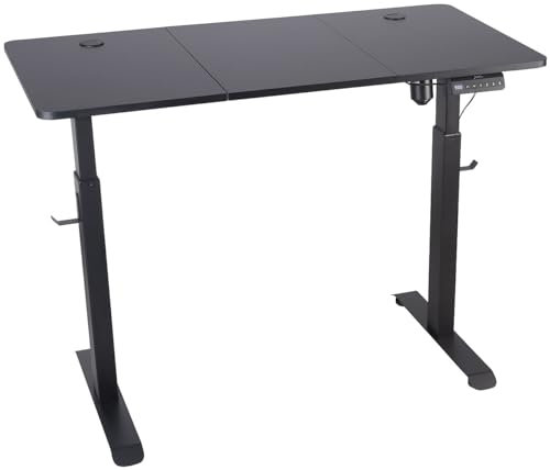 General Office Computertisch: Elektrisch höhenverstellbarer Schreibtisch, 120x60 cm, schwarz (PC-Schreibtisch, Höhenverstellbarer Tisch klein, Bürostuhl)