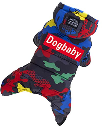 Happyyami Dicker Wintermantel Für Hunde Camouflage Warme Hundejacke Mit Kapuze wasserdichte Haustierbekleidung Für Spaziergänge Und Outdoor-aktivitäten