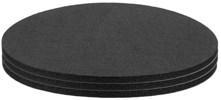 Sourcing Map 3-Pack Round Felt Furniture Pads, 6.5 Dia x 0.2 Thick, Black, Felt, Non-Slip, Anti-Scratch, Hardwood, Laminate, Tile Floor Protection
