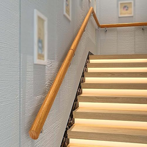 Handlauf aus Holz für Treppen mit rutschfester Oberfläche und barrierefreiem Design, Wandmontage, Haltegriff für ältere Menschen, Treppenhandläufe im Innenbereich (300 cm)