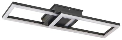Lindby LED Deckenleuchten Finian dimmbar (spritzwassergeschützt (Modern) in Schwarz (1 flammig,) - Außenleuchte für Garten Terasse Balkon & Haus Deckenleuchte