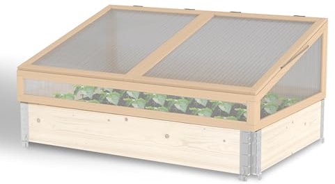 Schroth Home Frühbeet, Frühbeetaufsatz, Frühbeetkasten, Anzuchtkasten für Hochbeet, Blumenkasten, Anzucht Gewächshaus, Hochbeet Abdeckung, Pflanzkasten Minigewächshaus – 120 x 80 x 40 cm