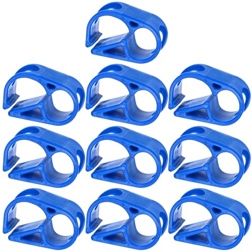 M METERXITY 10-Pack Adjustable Plastic Tubing Clamps 1/4-5/16 Inch Water Flow Control Tube Clip Adjustment Hose Pipe Clips for Beer Bottle/Plumbing/Instruments/Equipment [Blue]