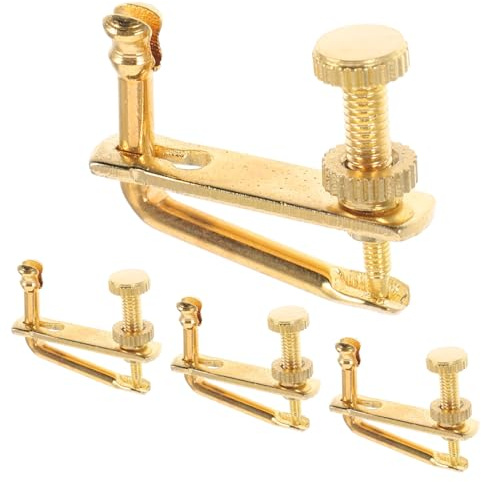 Geigenfeinstimmer aus Metall, Leichtes Stimmwerkzeug für Violine | Legierung, Goldfarben, Klein und Einfach zu Montieren, für Geiger und Anfänger, 4 Stück