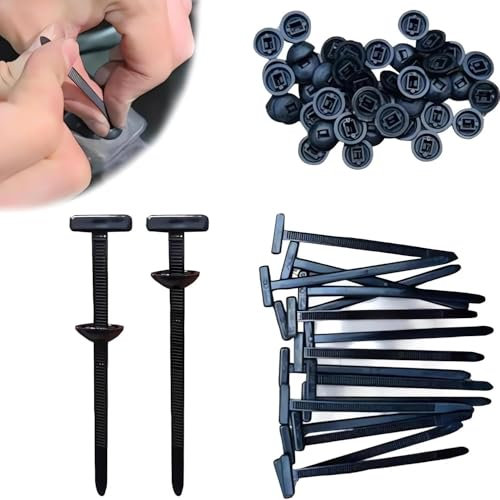 Nylon Universal Cable Tie Buckle, 120pcs Heavy-Duty Self-Locking UV-Resistant Wire Nylon Zip Tie Holders, Universal Push Mount Zip Tie Holders, Bumper Retainer Clips, Car Plastic Rivet Fasteners 10pcs