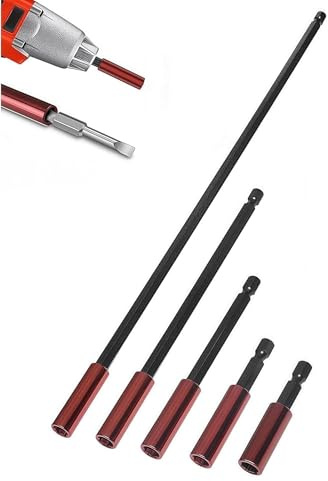 Set di 5 portainserti Magnetico per Avvitatore, Portainserti Magnetici con Specifiche Complete, con Attacco Esagonale da 1/4 di Pollice, supporti magnetici per punte da trapano (50/60/100/150/300 MM)