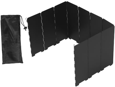 Toyvian Portable Outdoor Camping Stove Windscreen, 10-panel Foldable Iron Windshield, Lightweight and Sturdy with Heat Reflecting Power for Enhanced Heating Efficiency during Camping