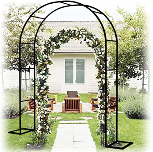 Arches de jardin en métal solide de 40 cm de large, sur pied, tonnelle tubulaire solide pour roses, plantes grimpantes, support d'arche, décoration pour plantes grimpantes, support d'arche, noir, 180