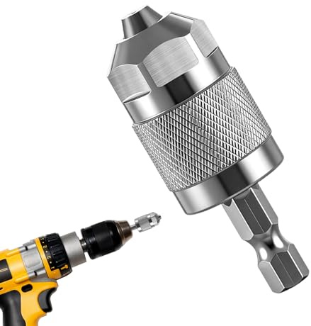 Keyless Drill Chuck - 1/4 Inch Heavy Duty Converter,Hex Shank Quick Change Chuck 3-Jaw | for Woodworking Metal Processing Cordless Screwdriver Power Tool