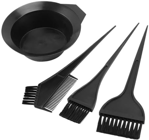 SNGUOQ Juego de 4 cuencos, peines y cepillos for teñir el cabello, kit herramientas for en salón Para Teñir El Cabello