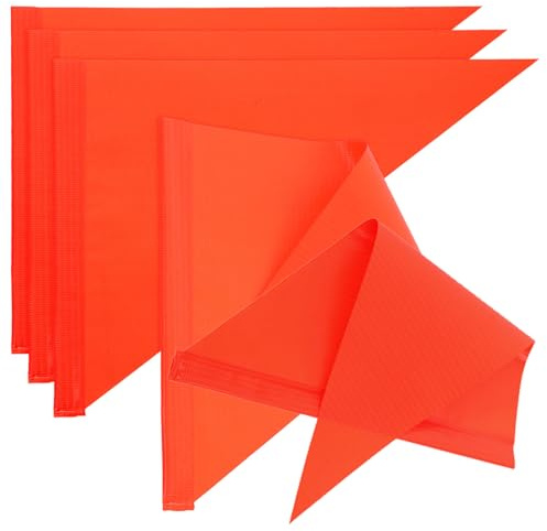 DECORNIJIA 5pcs High Visibility Orange Safety Triangle Flags for Bicycle and Scooter Trailers, Bike Safety Pennants without Poles for Outdoor Cycling and Road Use