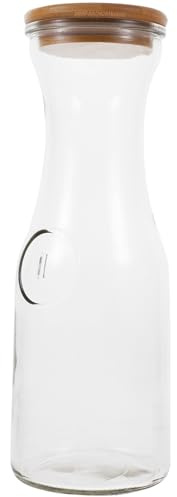 EXCEART Bouteille en Verre Transparente 1000 Ml Couvercle Hermétique Réutilisable pour Jus Lait et Boissons Bouteille D’Eau en Verre pour Réfrigérateur Petit Récipient Pratique et