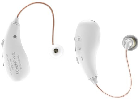 VOCOMAXA 2 Stück Funktion zur Geräuschreduzierung wiederaufladbarer Geräte - Hörgeräuschverstärker Einzelgerät, USB-C-Ladeanschluss, Rauschunterdrückung, leicht verstellbar