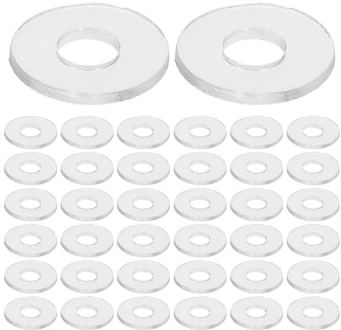 SHERCHPRY Set da 500 Rondelle Piatte Rotonde in Vinile Trasparente M4x10x1mm, Guarnizioni Isolanti Resistenti al Calore, Kit di Ricambio per Maniglie Doccia Funzione Anti-allentamento