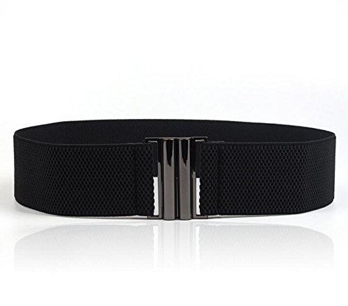 YYXR Womens Black Vintage Plus Elastic Stretchy Waist Cinch Trimmer Belt Size S