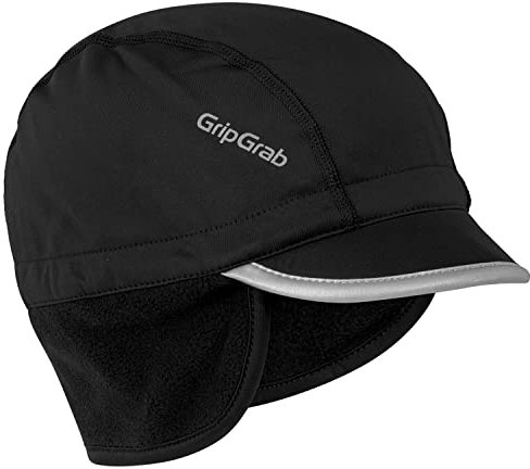 GripGrab Winddichte Thermo Winter Fahrrad Unterhelm Mütze mit Schirm Warme Radsport Fleece Kappe Ohrenwärmer Helmmütze