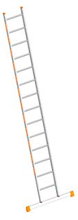 Layher Sprossenanlegeleiter 14 Sprossen / 405 cm Länge Topic 1054 Anlegeleiter Leiter 1054.006 Aluminiumleiter Klappleiter klappbar