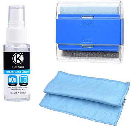 Camkix Computer- und Laptop-Bildschirmreinigungsset - 1x Doppelseitiges Tuch, 1x Doppelfunktionsbürste, 1x 30ml Reinigungsspray - Für Smartphones, LCD-Bildschirme, Uhren, Elektronik