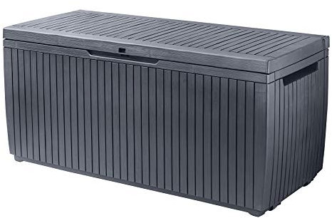 Keter 243547 Springwood 80 Gallon Resin All Weather Deck Box, Grey
