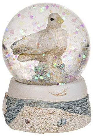 Objektkult Schüttelkugel Maritim Möwe, (H x B): 6 x 5 cm, Material: Polyresin + Glas, Glitzerkugel/Schneekugel, Dekofigur für Schreibtisch & Co., Mitbringsel und Geschenk mit Urlaubs-Feeling