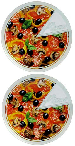 AR Kitchen Pizzaplatte - Servierplatte - Pizzaplatte aus Glas – Ø 30cm (2 Stück)