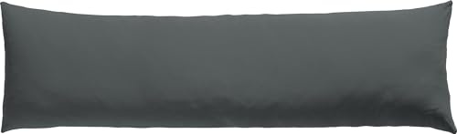 REDBEST Seitenschläferkissenbezug Single- Jersey San Francisco, anthrazit Größe 40x200 cm - weiche Qualität, bügelfrei, praktischer Reißverschluss, 100% Baumwolle