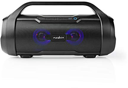 Bluetooth® Party Boombox | 6 hrs | 2.0 | 60 W | Lecture multimédia: Micro SD/Onde sinusoïdale Pure/USB | IPX5 | Liable | Poignee de Transport | Noir