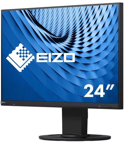 EIZO FlexScan EV2460-BK 60,5 cm (23,8 Zoll) Ultra-Slim Monitor (DVI-D, HDMI, D-Sub, USB 3.1 Hub, DisplayPort, 5 ms Reaktionszeit, Auflösung 1920 x 1080) schwarz
