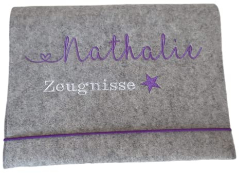 Zeugnismappe Wollfilz Mappe Zeugnisse DIN A4 Grundschule Schule Sterm