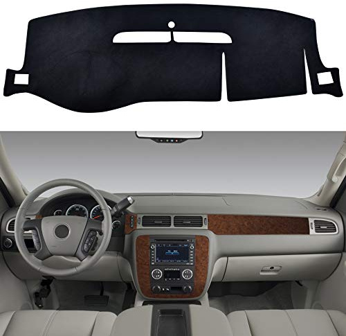 SPEEDWOW Dashboard Dash Board Cover Mat Carpet Compatible with 2007-2014 Chevy Silverado Suburban Tahoe Avalanche GMC Yukon Sierra